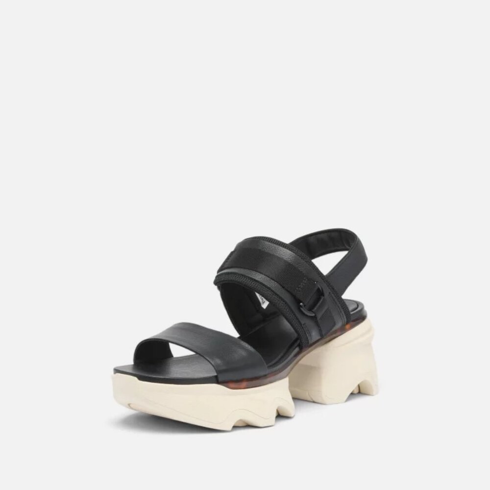 Sorel KINETIC Impact Slingback Heel Women's Sandal in Black/Chalk - Picture 8 of 11